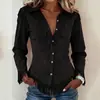 Moda Femenina Nueva Otoño 2026 Estilo de Exportación Europeo y Americano Elegante Ajustado con Flecos Color Sólido Cuello en V Camisa de Manga Larga