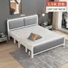 Cama dobrável para uso doméstico, cama de estrutura dupla de ferro com colchão, cama simples para moradia de aluguel, cama de painel rígido, cama para cochilo no escritório, cama de solteiro