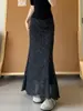 Falda de cola de pez con lunares negros para mujer, Nuevo estilo Verano 2026, Estilo Chica Caliente, Falda casual de línea A suelta y adelgazante con caída