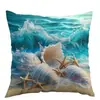 Funda de almohada de perla en una concha, superventas transfronterizo de Amazon de Ocean Waves, funda de almohada para sofá