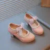 Zapatos de Cuero para Niñas con Suela Suave Modelo Nuevo Primavera 2026 Zapatos de Princesa Bordados con Lazo para Niñas Zapatos Individuales para Bebés Niñas