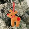 En stock Nuevo colgante de alce de fieltro para árbol de Navidad, decoraciones creativas navideñas, decoración de cervatillo y hombre de jengibre.