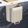 Cubo de basura de cocina plegable de pared para uso doméstico, especializado para puertas de gabinetes, contenedor de almacenamiento para residuos de cocina, papelera para papel higiénico