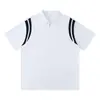 Novedades de Verano: Polos de peso pesado, corte holgado, con bloques de color y media cremallera con logo personalizado, ropa de trabajo casual, uniformes de trabajo hechos a medida en stock