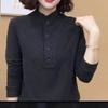 Suéter de Cuello Alto Vertical para Mujer Talla Grande Otoño e Invierno Suelto Adelgazante Moderno Jersey Camisa Básica Nuevo Abrigo Grueso para Mujer