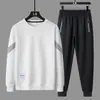 Traje deportivo casual para hombre de primavera y otoño Chaqueta Pantalones Sudadera de cuello redondo Pantalones de manga larga Conjunto de traje deportivo