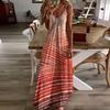 Vestido de impresión digital de venta caliente en Europa y Estados Unidos 2025 moda primavera y verano para mujer floral cuello en V tirantes falda larga hecha de D