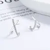 Pendientes de botón de diamante en forma de X para mujer Plata de ley 925 nueva moda ins tendencia perno de cartílago joyería de oído de personalidad temperamento alta calidad