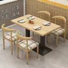 Tienda de fideos para picar, barbacoa, desayuno, juego de mesa y silla para comida rápida, tienda de té de leche y postres, mesa de restaurante, tipo económico comercial