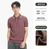 Camisa Polo Masculina Estilo Old Money Americano, Camisa Polo Masculina de Manga Curta em Malha de Seda Gelada com Gola Reversível, Casual de Negócios de Alta Qualidade