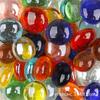 Bolsa de 200g cuentas planas de vidrio medianas material hecho a mano transmisión de luz DIY pantalla de mosaico portavelas decorativas cuentas color crema