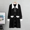 Vestido suéter de punto con solapa estilo coreano, elegante y maduro, inspirado en Hong Kong, para otoño