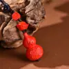 Pingente de Chaveiro Gourd com Caractere Buda de Cinábrio Cru, Alto Teor de Areia Vermelha Imperial, Pingente de Ano de Nascimento, Amuleto, Atacado, Dropshipping