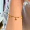 Pulseira Fina com Pingente Dupla Camada Popular do Xiaohongshu com Franjas, Estilo Exquisito e Versátil, Disponível para Dropshipping