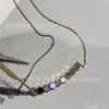 Collar de Malla de Panal con Incrustaciones de Diamantes de Alta Gama Shangjia para Mujer, Chapado en Oro Rosa de 18 Quilates, Estilo Celebridad de Internet, Diseño de Sonrisa, Cadena de Clavícula de Lujo Ligero a la Moda