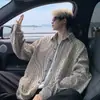 Jaqueta masculina de outono, casual, solta, plus size, com estilo inspirado em Chanel, camisa de manga comprida, top texturizado, marca da moda, estilo estiloso e descolado