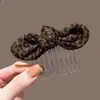Pente invertido requintado e fofo para penteados estilo princesa, presilhas laterais para cabelo para mulheres, acessórios de cabelo com laço estilo coreano e presilhas de cabelo da moda para estilizar e arrumar fios soltos