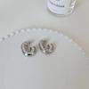 Pendientes de plata con facetas de diamante para mujer, estilo europeo y americano, de lujo, con luz, chapados en oro y cobre, huecos.
