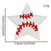 Patches de Tecido Bordados com Tema Esportivo e Estrelas de Cinco Pontas para Bordado Computadorizado, Roupas, Bolsas e Patches de Reparo Termocolantes