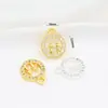 Pingente de Trevo de Quatro Folhas Borboleta Coração de Pêssego em Ouro 18K Real Micro-Incustado com Zircônia Material para Pulseira DIY D103B