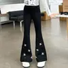 Pantalones Negros para Niñas Colección Otoño 2026 Niños Pantalones Acampanados Elásticos con Strass Hot-fix Niños Medianos y Mayores Pantalones Casuales Adelgazantes para Niñas