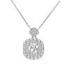 Collar para Mujer Rojo Neto Azúcar Cuadrado Zircón Geométrico Nicho Lujo Ligero Nuevo Estilo Diseño Sentido Colgante Elegante Alto Sentido Cadena Clavícula