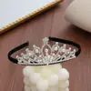 Diadema de Corona de Alta Gama Transfronteriza para Mujer Diadema con Pedrería y Perlas Tridimensionales Accesorios para el Cabello Diadema Infantil para Actuación de Princesa