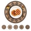 Ventas Directas de Fábrica Yute Estilo Bohemio Estilo Natural Tapete Aislante de Escritorio Tapete para Olla y Tazón Decoración de Mesa para Restaurante