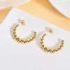 Pendientes Redondos Geométricos de Acero de Titanio para Mujer Europeos y Americanos Joyería Pendientes Redondos Dorados de Acero Inoxidable Pendientes Redondos de Moda