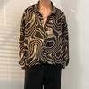 Camisa de hadas para hombre Primavera y Otoño divertida camisa estampada para hombre manga larga estilo Hong Kong suelta moda casual abrigo japonés