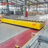Carro de plataforma plana eléctrica automática RGV para rieles, mesa de alta resistencia con estructura de acero y bastidor de rodillos, carro de acoplamiento a estación