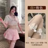 Fan Lei Ropa Interior Sexy Flor Escolar Sexy Femenina Cintura Dulce Reveladora Dividida Traje de Uniforme JK Pura Tentación Lujuria Pijama 906