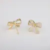 Pendientes de circonita con forma de lazo, pendientes sencillos y versátiles con temperamento