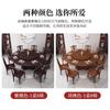 Nova mesa de jantar de madeira maciça estilo chinês e cadeira combinadas para uso doméstico, grande mesa original com mesa giratória, fogão de indução, mesa de jantar redonda para hotel