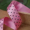 Cinta de Poliéster de Lunares de una Cara Lazo Hecho a Mano para DIY Accesorios para el Cabello Tocado Cinta para Envoltura de Regalos y Flores