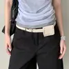 Riñonera Azul con Tachuelas Estilo Punk Retro para Mujer, Accesorio Dulce y Genial, Bolso Pequeño con Cinturón, Combinado con Jeans, Accesorio Decorativo de Moda