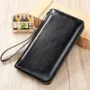 Cartera de Piel de Vaca de Capa Superior Bolso de Mano Largo de Piel Genuina Cartera de Alto Nivel para Hombre Bolso de Mano tipo Clutch Cartera de Piel de Vaca Bolso de Mano con Cremallera