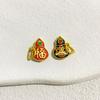 Pingente Borboleta Gota de Óleo Flor de Ameixa Duplo Conector Dourado Areia Esmalte Alta Retenção de Cor Acessórios para Joias Artesanais DIY