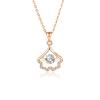 Colar inteligente Sansheng de damasco em prata esterlina 925, conjunto feminino com corrente em formato de leque e folha de ginkgo, estilo coreano, simples, japonês e coreano
