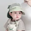 Sombrero de Pescador para Bebé de Verano Unisex para Niños con Chal, Sombrero de Sol de Malla de Secado Rápido para Bebés con Ala Grande