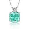 Europa y Estados Unidos venta en vivo transfronteriza diamante de alto carbono tesoro de color colgante cuadrado botella de perfume corte flor de hielo diamante de color destello collar mujer