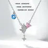 Collar de Lujo con Baño de Plata de Moda para Mujer, Electrochapado en Platino, Diseño de Corazón Fresco y de Nicho, Versátil