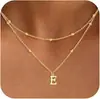 Collar con Colgante de Inicial de 26 Letras Transfronterizo Europeo y Americano de Amazon Exquisito Chapado en Cobre Oro de 14K Personalizado Simple Moda Joyería