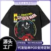Camiseta Retro de Spider-Man de Cómic Transfronteriza de Aliexpress Producto Camiseta Holgada de Spider-Man para Hombre y Mujer Camiseta 100% Algodón