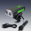 Bocina de Bicicleta Faro Carga USB Ciclismo Nocturno Faro Destacado Impermeable Linterna de Luz Fuerte Accesorios para Bicicleta
