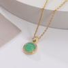 Imitação Jade Esmeralda Colar Feminino Verão Jóias Micro-incrustadas Zircon Elegante Moda Pingente Pequenas Jóias