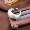 Anillo Geométrico Cepillado Plateado Estilo Retro Europeo y Americano Nicho Ovalado Abierto Único Elegante Moda Estilo Fresco Joyería para Mano