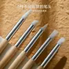 Ferramentas de Manicure Caneta de Silicone Haste de Madeira 5 Peças Estilo Japonês Multifuncional Caneta de Silicone para Escultura Caneta de Relevo Revestida com Pó de Espelho Mágico Venda por Atacado