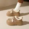 Botas de Nieve Populares y Zapatos de Algodón Invierno 2025 Nuevos Plataforma de Suela Gruesa para Aumentar la Altura Zapatos Birkenstock para Mujer Forrados de Felpa para Mantener el Calor para Ropa de Exterior