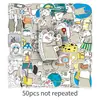 50 Folhas Adesivos Diários Originais Hamster Life Desenho à Mão Não Infrator Atacado Desenho Animado Fofo Papelaria Adesivos para Diário